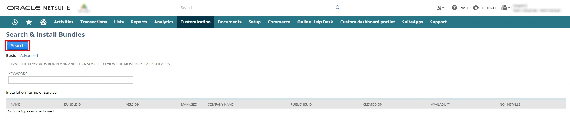 search and install bundles